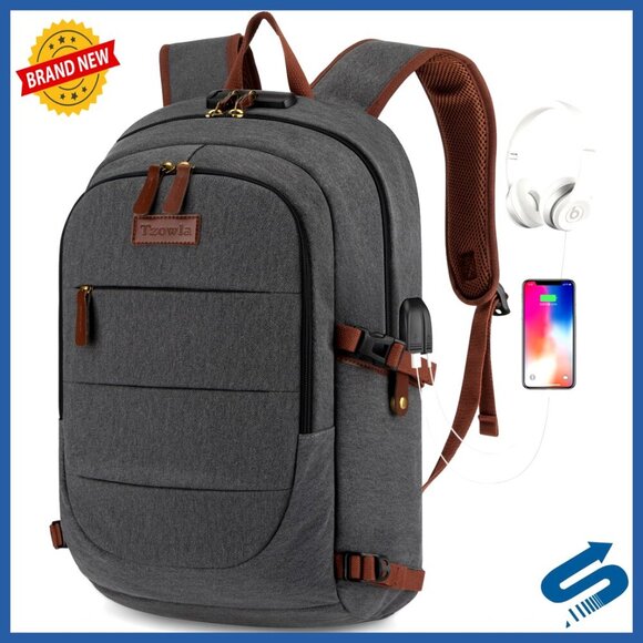 Other - Canvas Laptop Backpack Anti-Theft Travel Work Bag USB Charging Port Lock